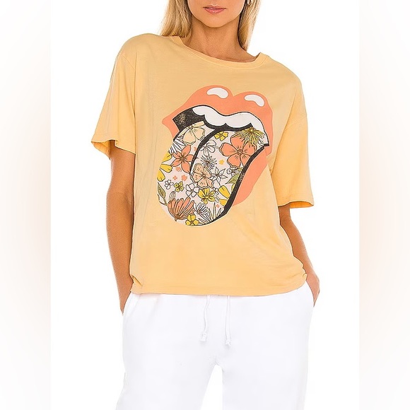 Daydreamer Tops - Daydreamer Rolling Stones Flower Tongue Tee sz M
